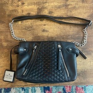 nicole by Nicole Miller black faux leather purse